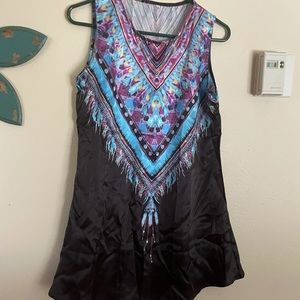 A long silky dress shirt or dress